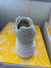 White Tennis Shoe with Crystal Accents