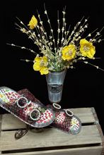 Fruit Print Slides w/Pearl Buckle