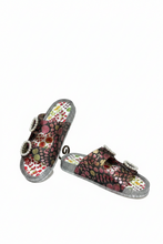 Fruit Print Slides w/Pearl Buckle