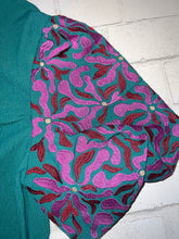 Green Top with Multi Print Sleeves