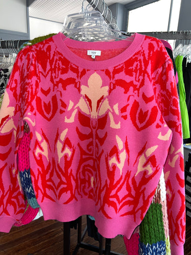 Pink Printed Sweater