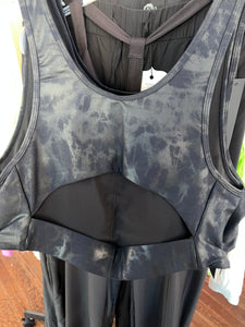 Curvaceous Navy/Black Foil Sports Bra