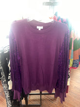 Eggplant Sequin Sleeve Blouse