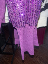 Eggplant Sequin Sleeve Blouse