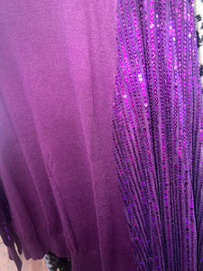 Eggplant Sequin Sleeve Blouse