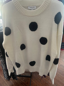 Black Polka Dot Ivory Sweater