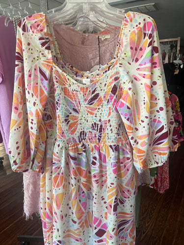 Ivory/Pink Combo Dress