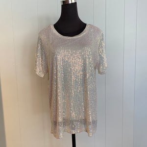 Cream Mini Sequin Top