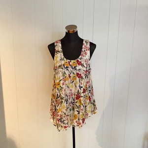 Cream Multi Floral Print Top