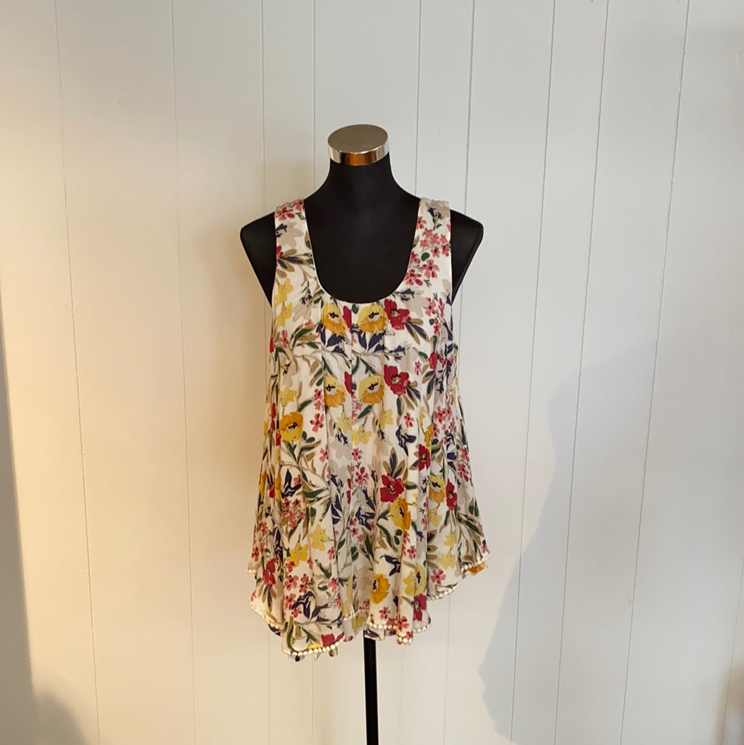 Cream Multi Floral Print Top