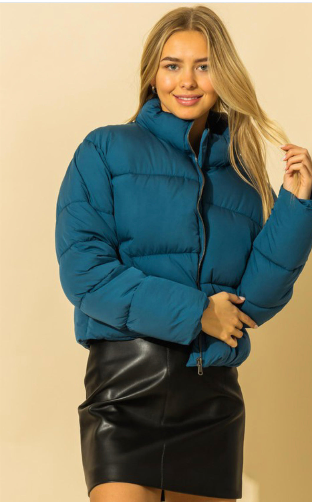 Peacock Blue Puffy Jacket