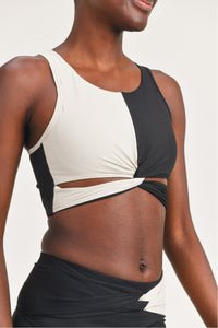 Black/Natural Twist Sports Bra