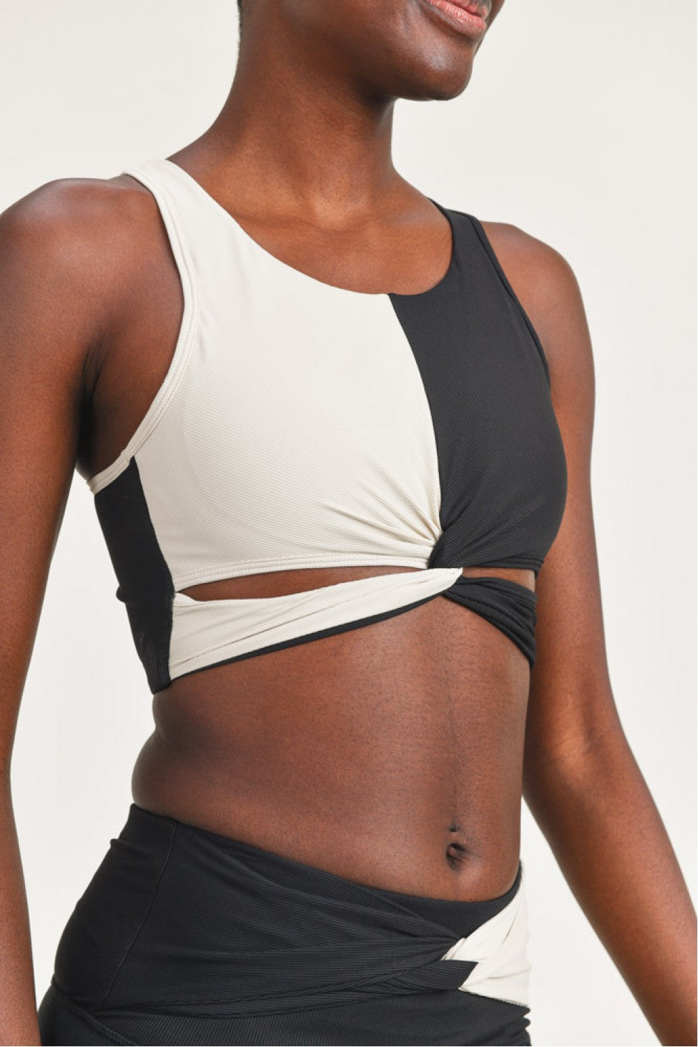 Black/Natural Twist Sports Bra