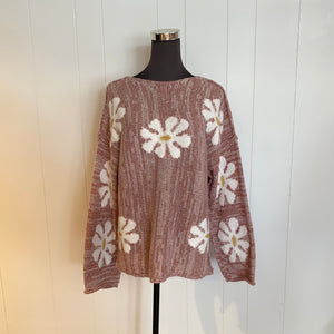Pink Daisy Sweater