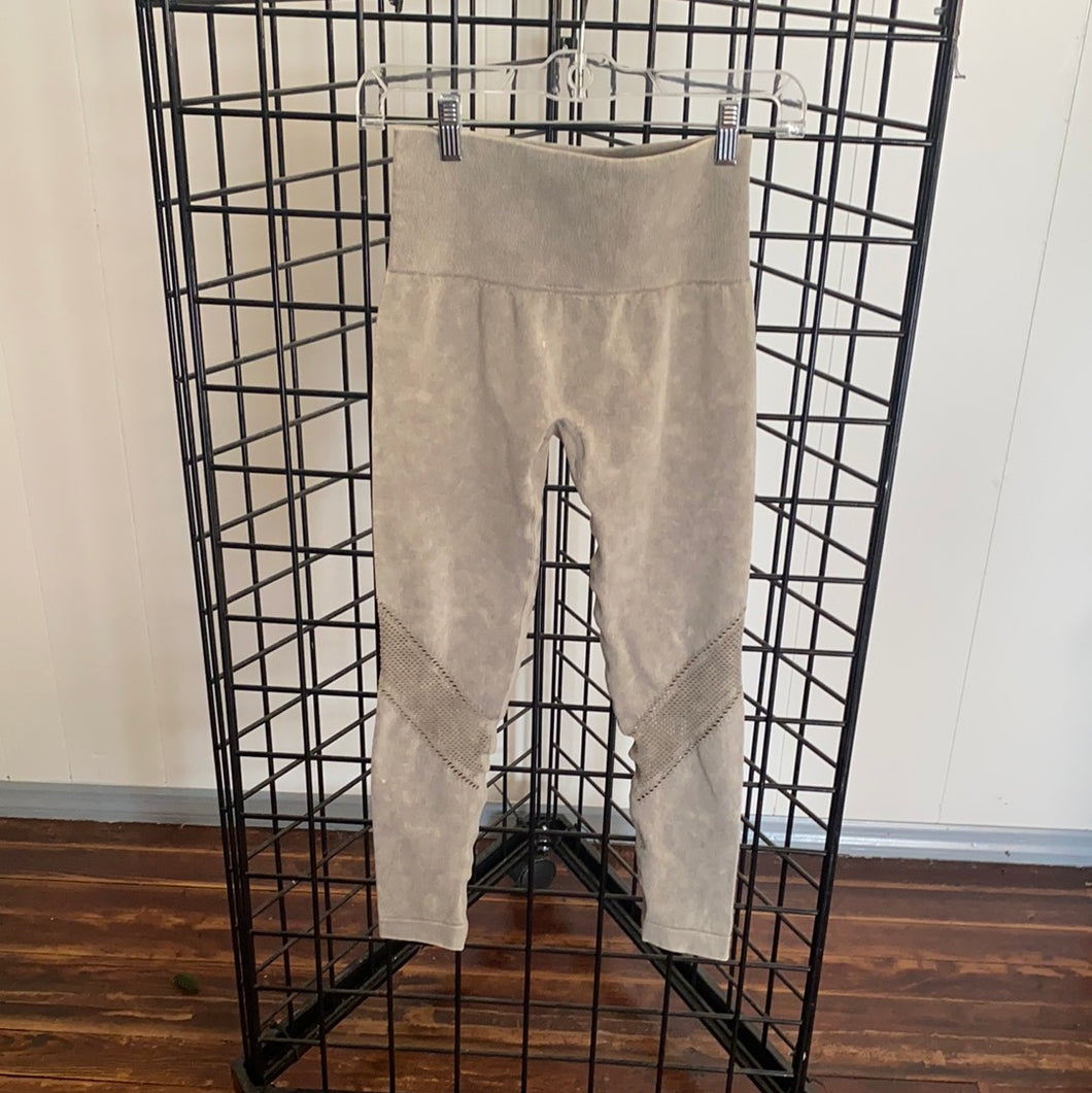 Grey Highwaist Mineral Wash Leggings