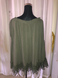 Curvaceous Olive Cold Shoulder