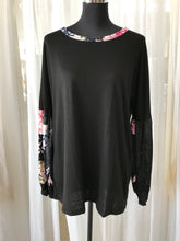 Velvet Floral Sleeve Top