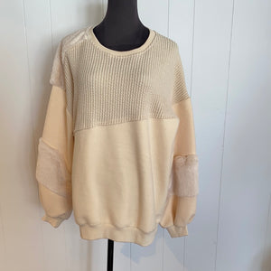 Ivory Brushed Terry Knit Top