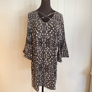 Grey Leopard Printed Dress