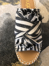 Natural & Black Stripe Wedge