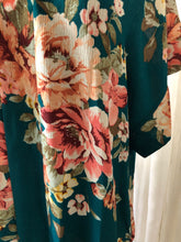 Teal Floral Kimono