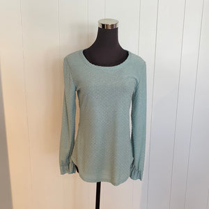 Sage Popcorn Knit Top