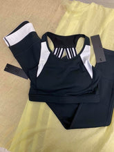 Black & white color-block leggings