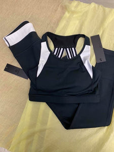 Black & white color-block leggings