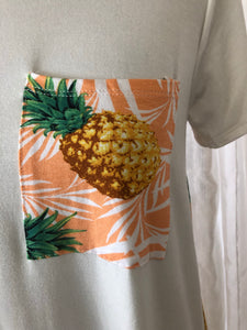 Pineapple Print Pocket & Back Tee