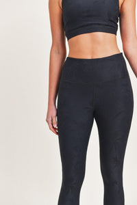 Black Foral Jacquard Leggings