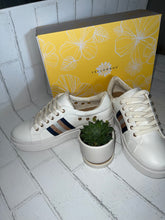 Yellowbox Sneakers with Gold&Navy Stripes