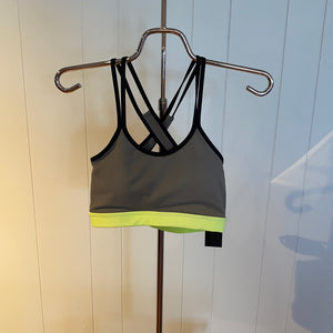 Grey/Neon Yellow Sports Bra