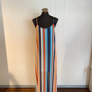 Striped Chiffon Maxi Dress