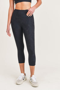 Black Foral Jacquard Leggings