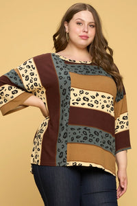Camel Brown Block Top