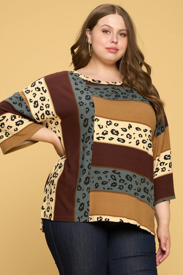 Camel Brown Block Top